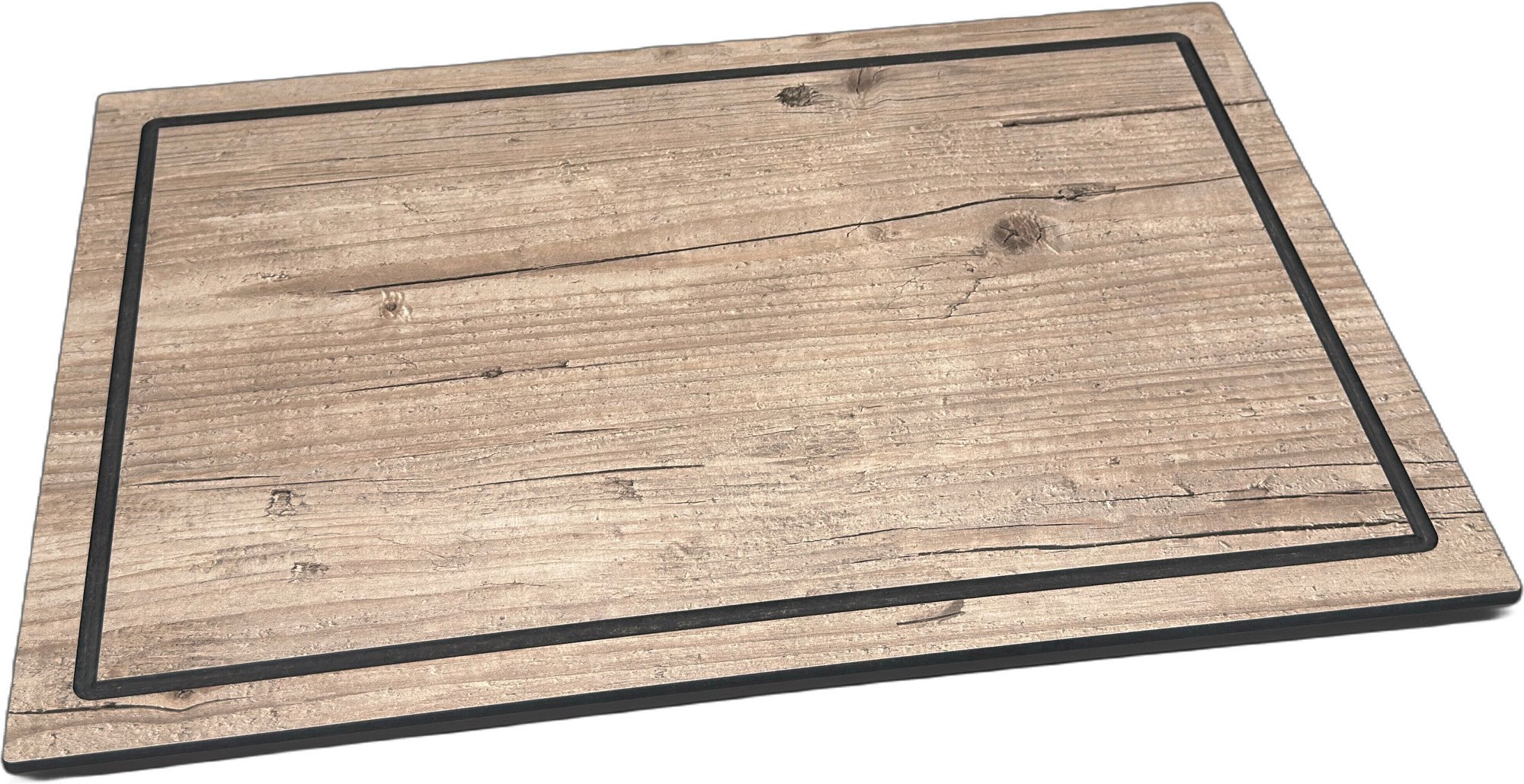 Buffetplatte Holzoptik mit Saftrille